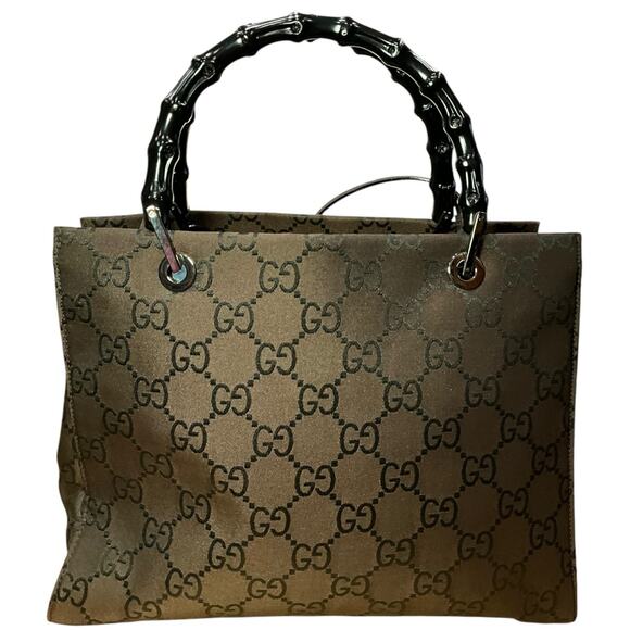 Gucci Brown Black GG Bamboo - Picture 1 of 10